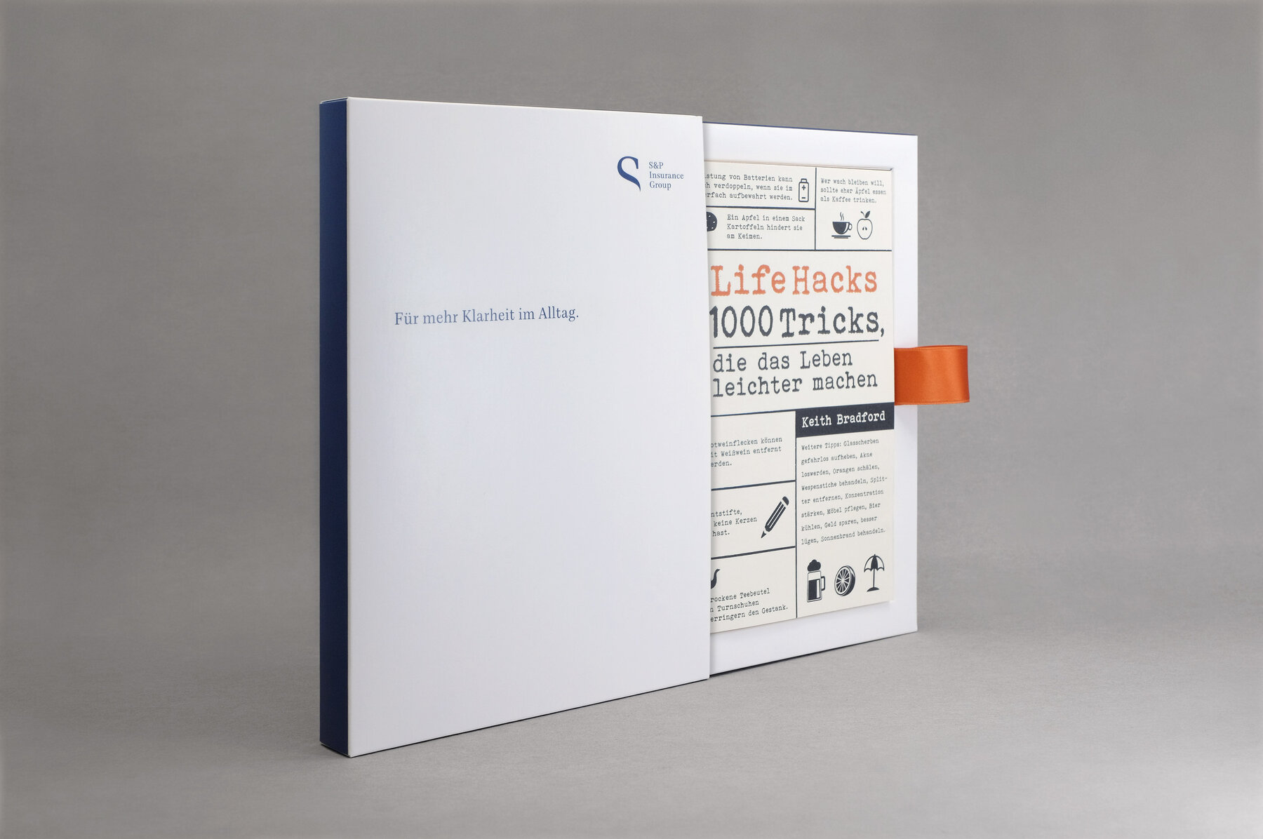 Buchverpackung für «Life Hacks. 1000 Tricks, die das Leben leichter machen»